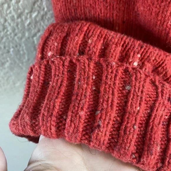 J. Jill Wool Blend Sweater Red Speckled Turtleneck Mock Neck Pockets Size XS - Picture 5 of 10